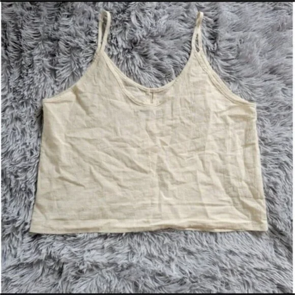 SHEIN Cream‎ White Spaghetti Strap Tank Top with Brown Buttons Women size XL - Picture 3 of 7
